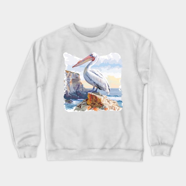 Pelican Art Crewneck Sweatshirt by zooleisurelife